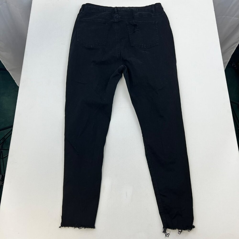 American Bazi Women’s Distressed Skinny Jeans High Rise Black Size 1X - Picture 7 of 9